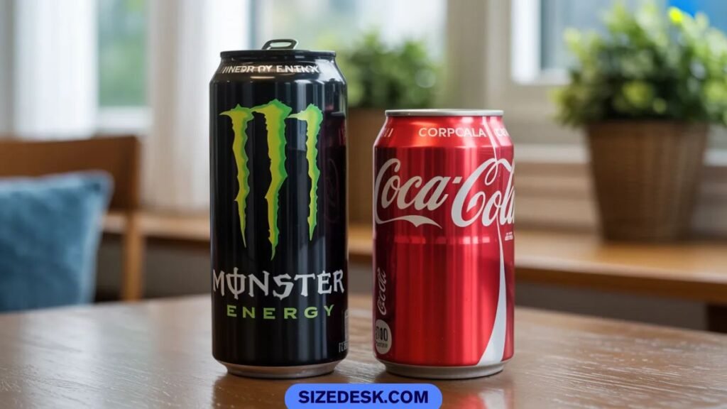 monster energy can height compared to coke can