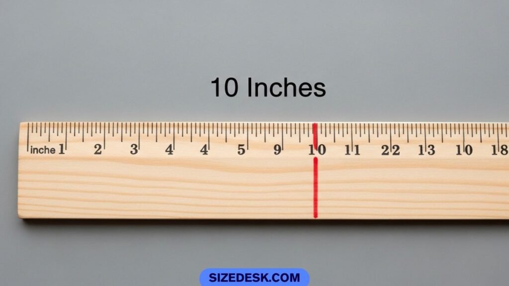 10 inch measurement highlighted on a standard 12 inch ruler