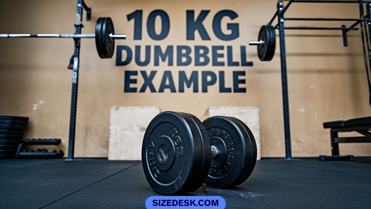 10 kilogram gym dumbbell used as a real-life weight reference