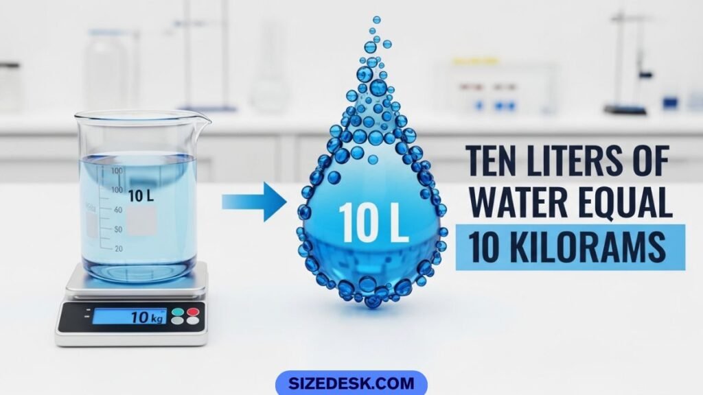 10 liter water container showing exact 10 kilogram weight