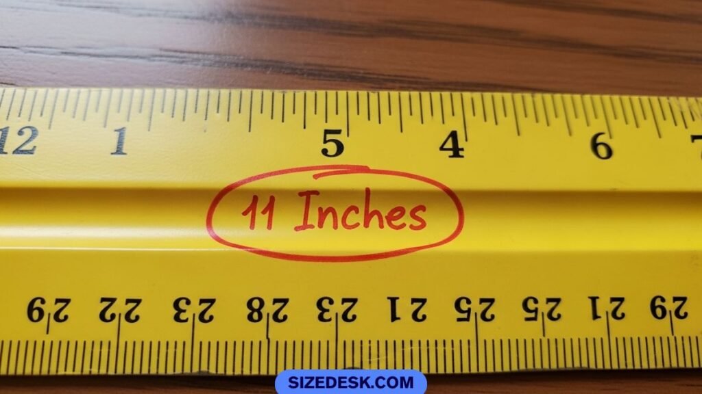 11 inch mark highlighted on a 12 inch ruler