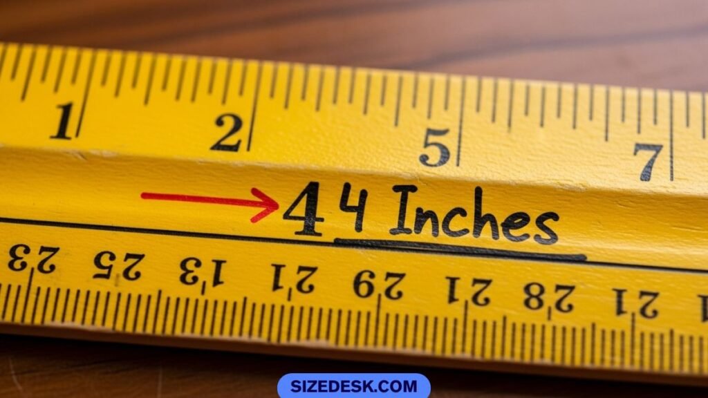 4 inch measurement shown clearly on a 12 inch ruler