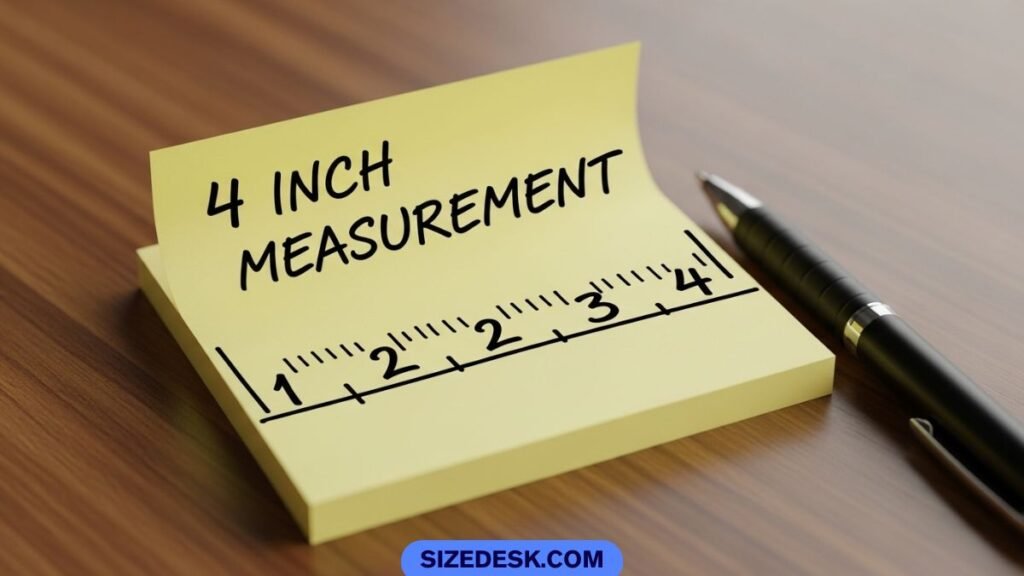 Square sticky note measuring 4 inches by 4 inches for size reference
