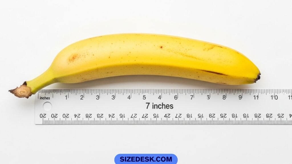 Medium sized banana approximately 7 inches long for size comparison