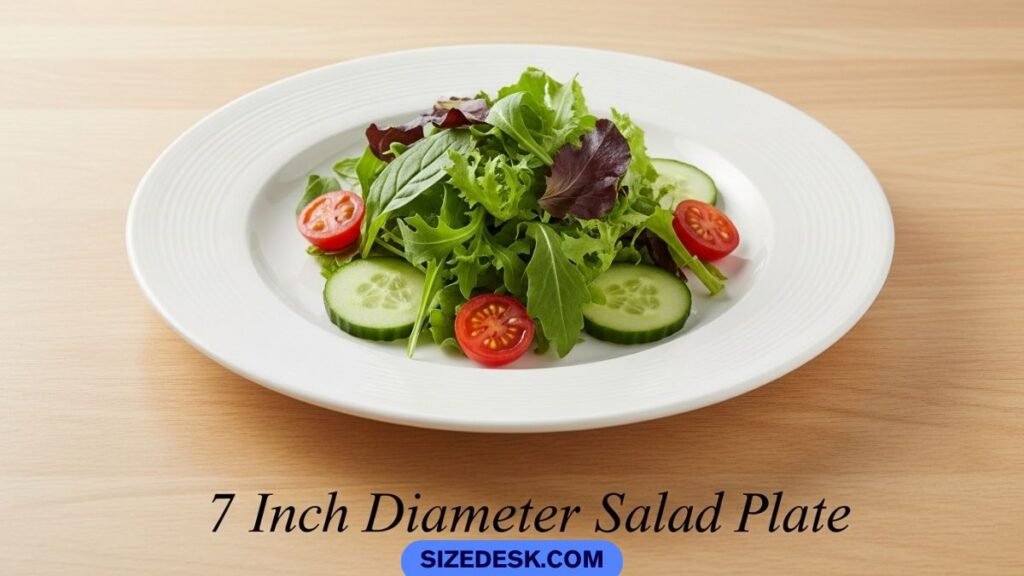 Salad plate with 7 inch diameter used for portion serving