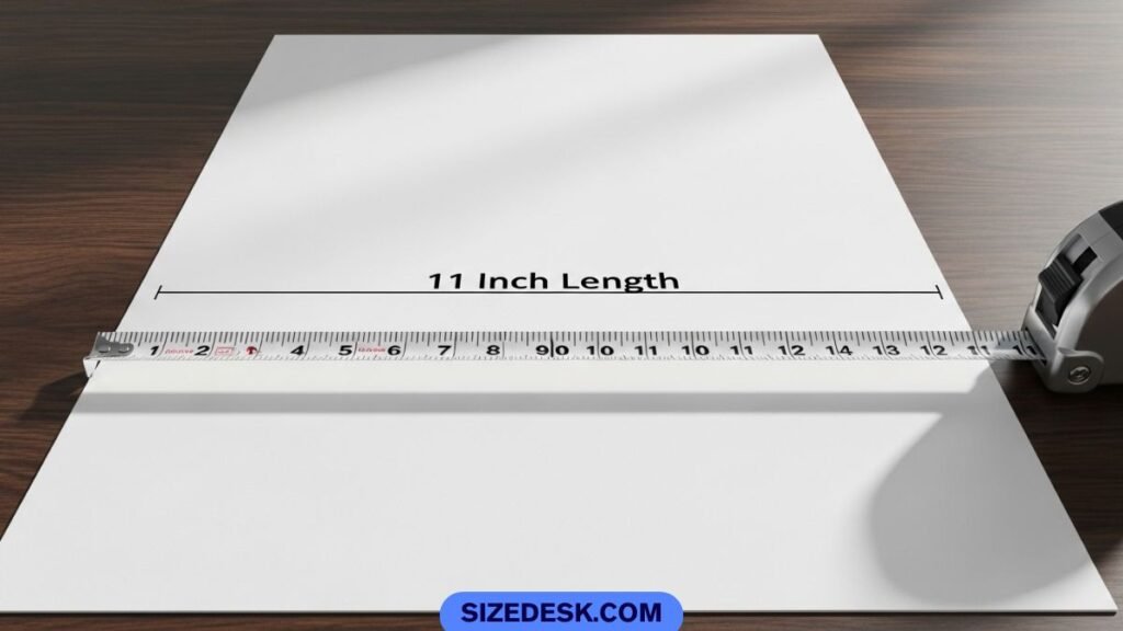 Letter size paper measuring 11 inches on the long side