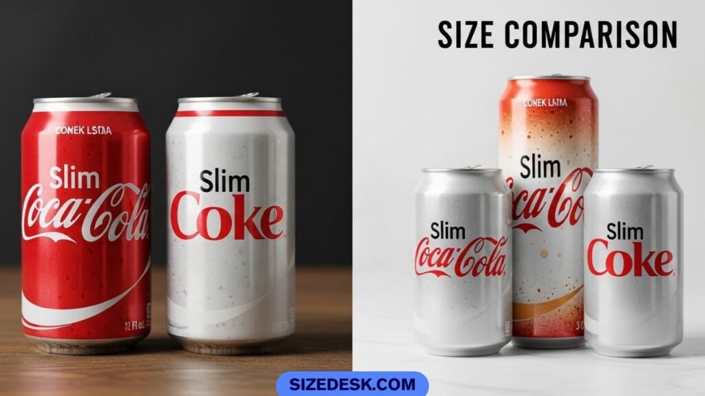 slim coke can compared to standard can showing taller and narrower design