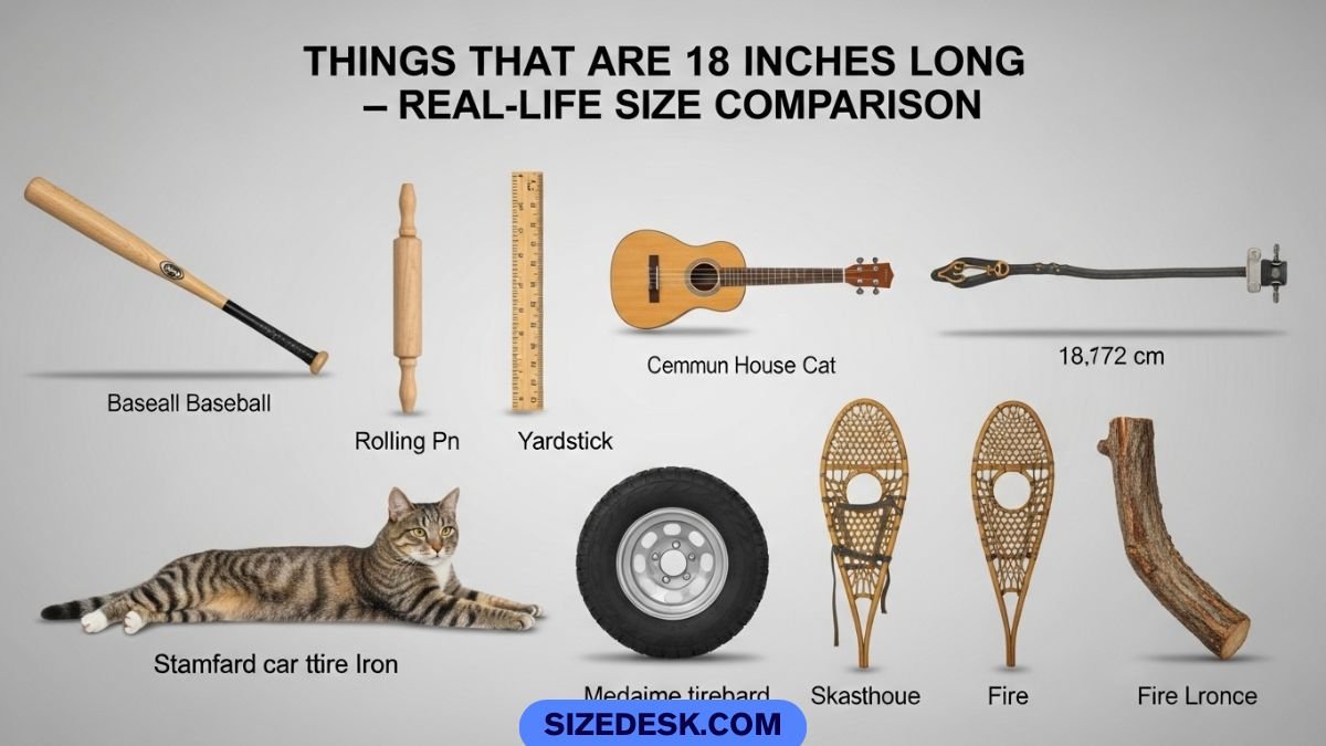 Things that are 18 inches long shown with everyday objects for size comparison