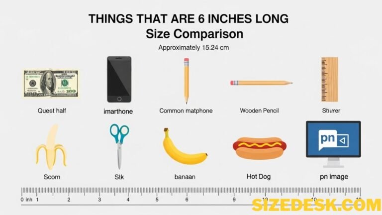 common things that are 6 inches long shown side by side for size comparison