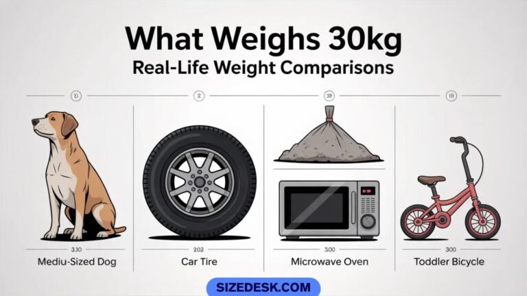 What weighs 30kg shown with cement bag, suitcase, dumbbell, and Labrador